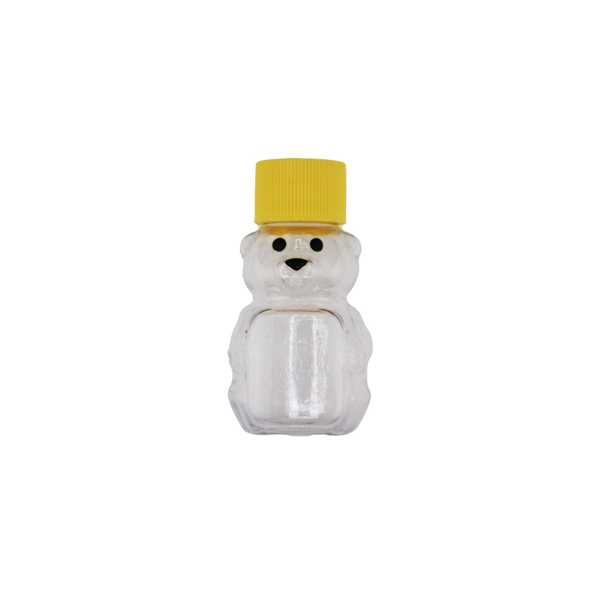Clear Plastic Honey Bear with Yellow Plastic Lid 1.33 fl oz (24 Pack)