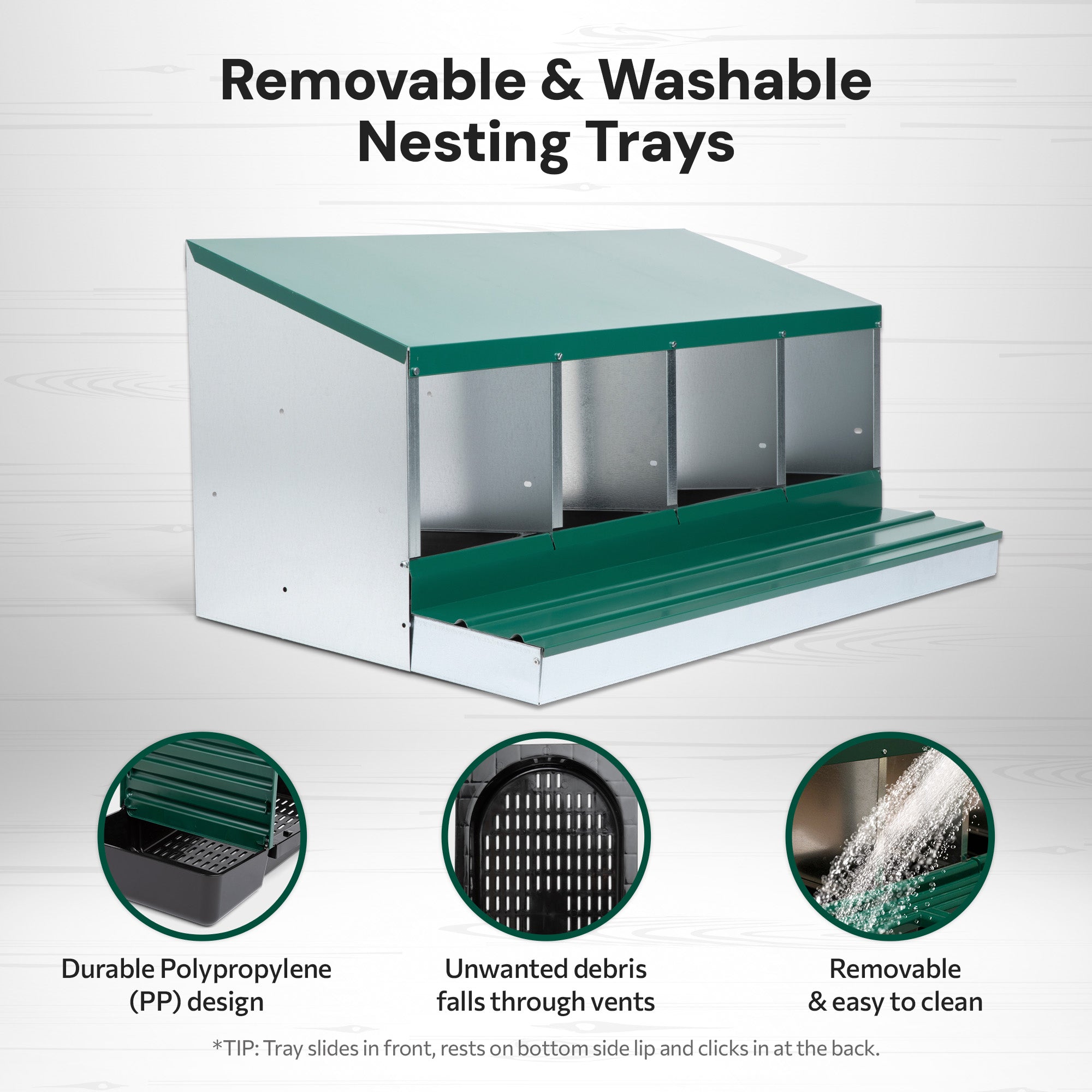 4 Compartment Pro Deluxe Chicken Nesting Box with Deluxe Trays