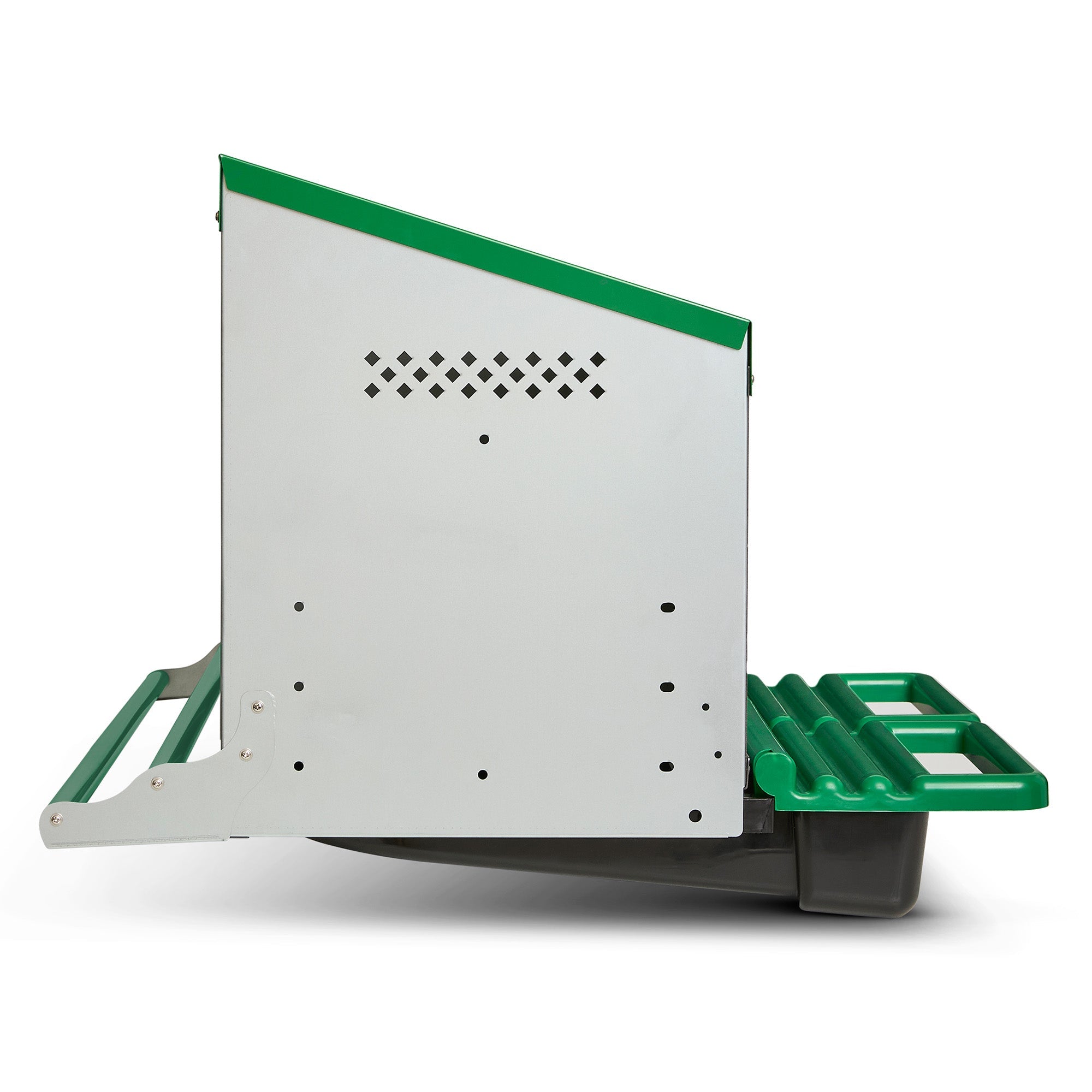 2 Compartment Reverse Roll Away/ Roll Out Chicken Nesting Box with Classic Trays/Lids & 2 Perches