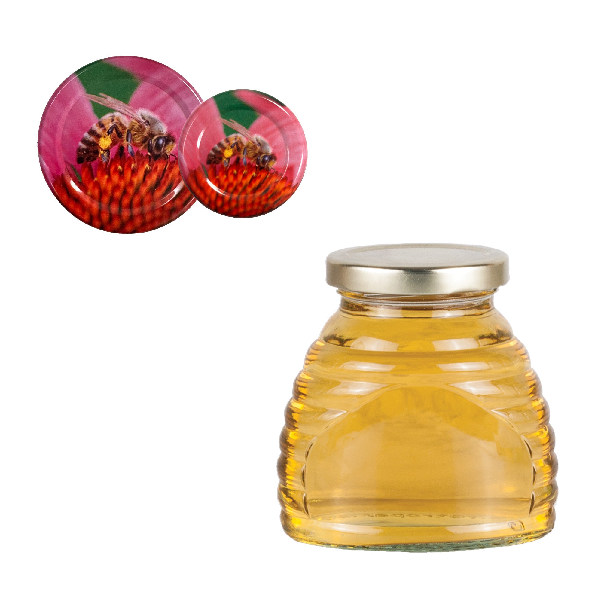 Clear Glass Classic Beehive Skep Jar with Lid 3 oz (24 Pack)