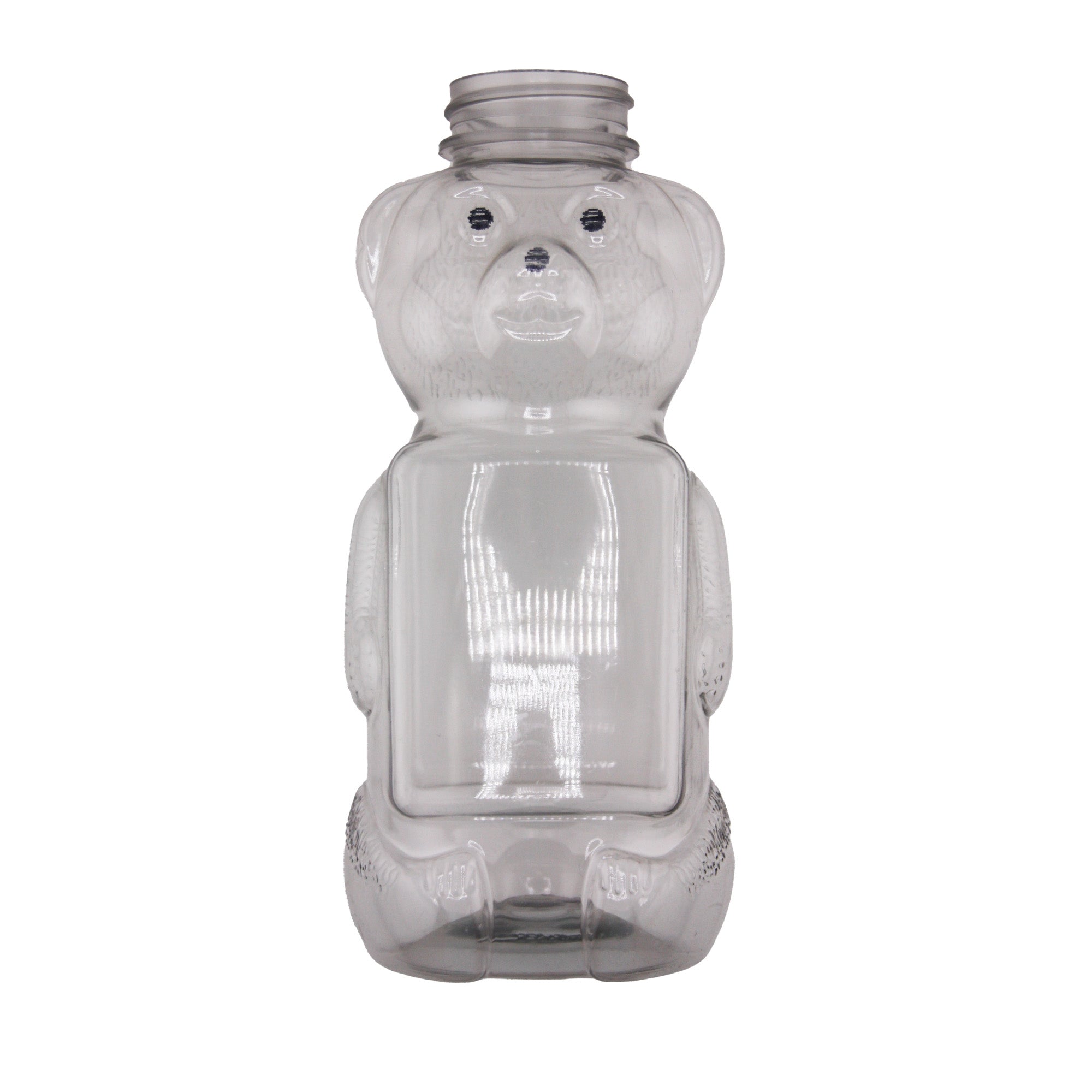 Clear Plastic Flat Belly Honey Bear Container 16 fl oz (50 Pack)