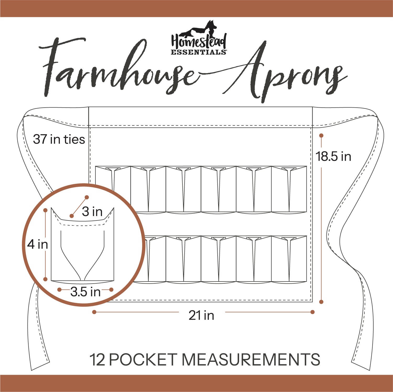 Farmhouse Egg Collecting & Vegetable Picking Apron (12 Pockets)