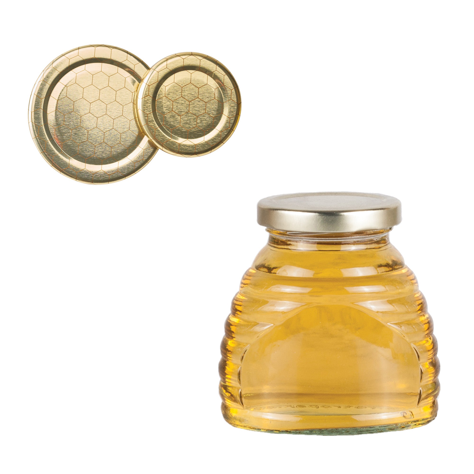 Clear Glass Classic Beehive Skep Jar with Lid 3 oz (24 Pack)