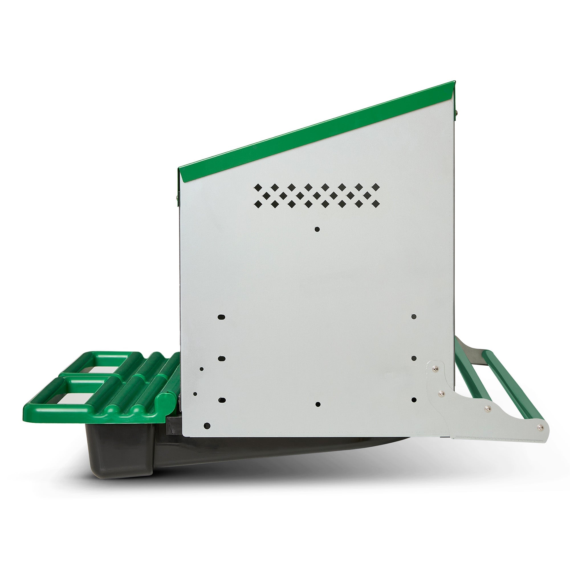 2 Compartment Reverse Roll Away/ Roll Out Chicken Nesting Box with Classic Trays/Lids & 2 Perches