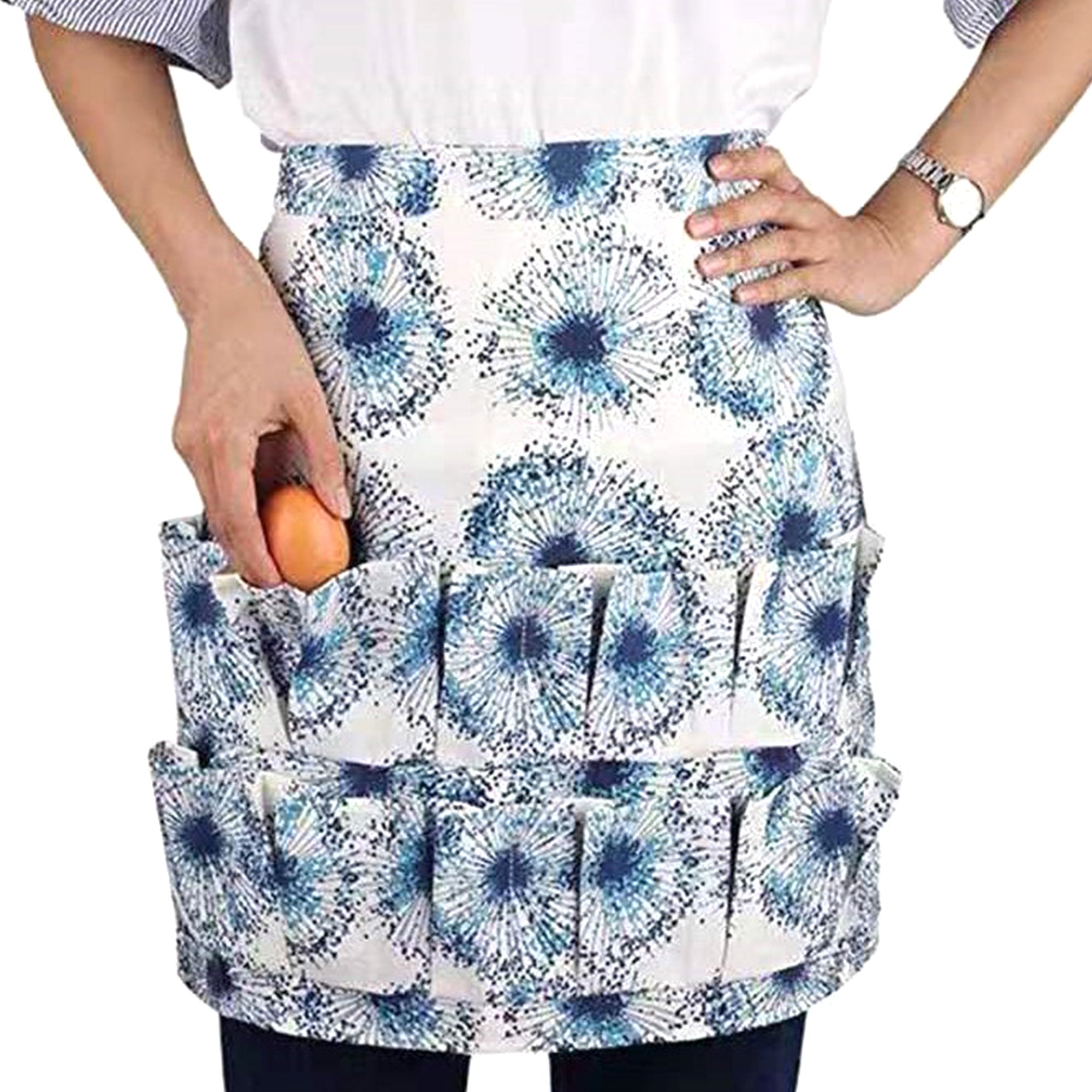Dandelion Puffs Farmhouse Egg Collecting & Vegetable Picking Apron (12 Pockets)