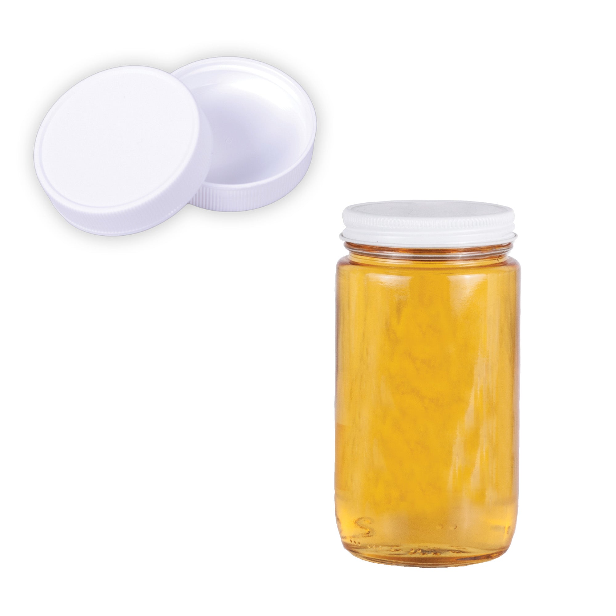 Clear Glass Classic Cylinder Jar with Lid 1 lb (12 Pack)