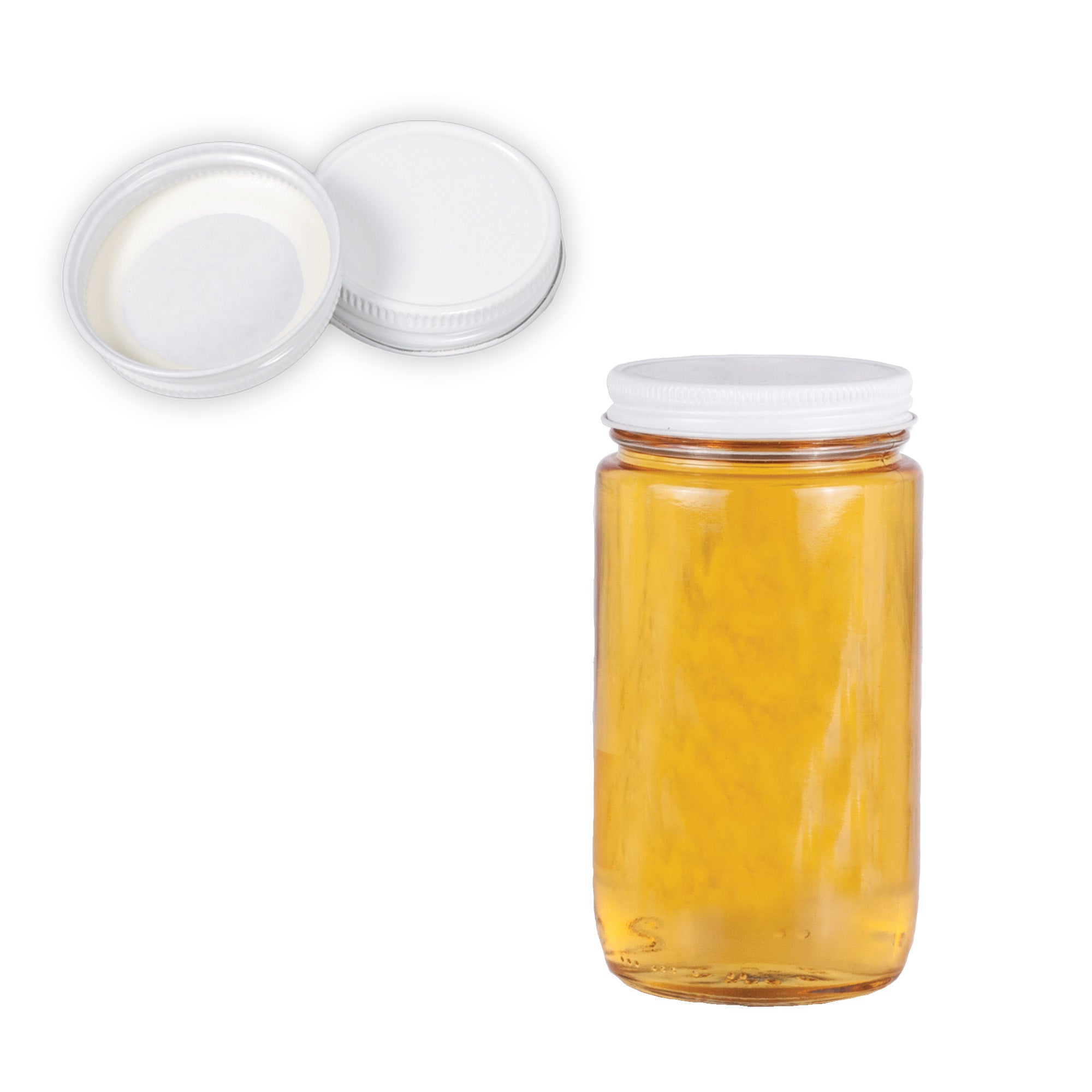 Clear Glass Classic Cylinder Jar with Lid 1 lb (12 Pack)